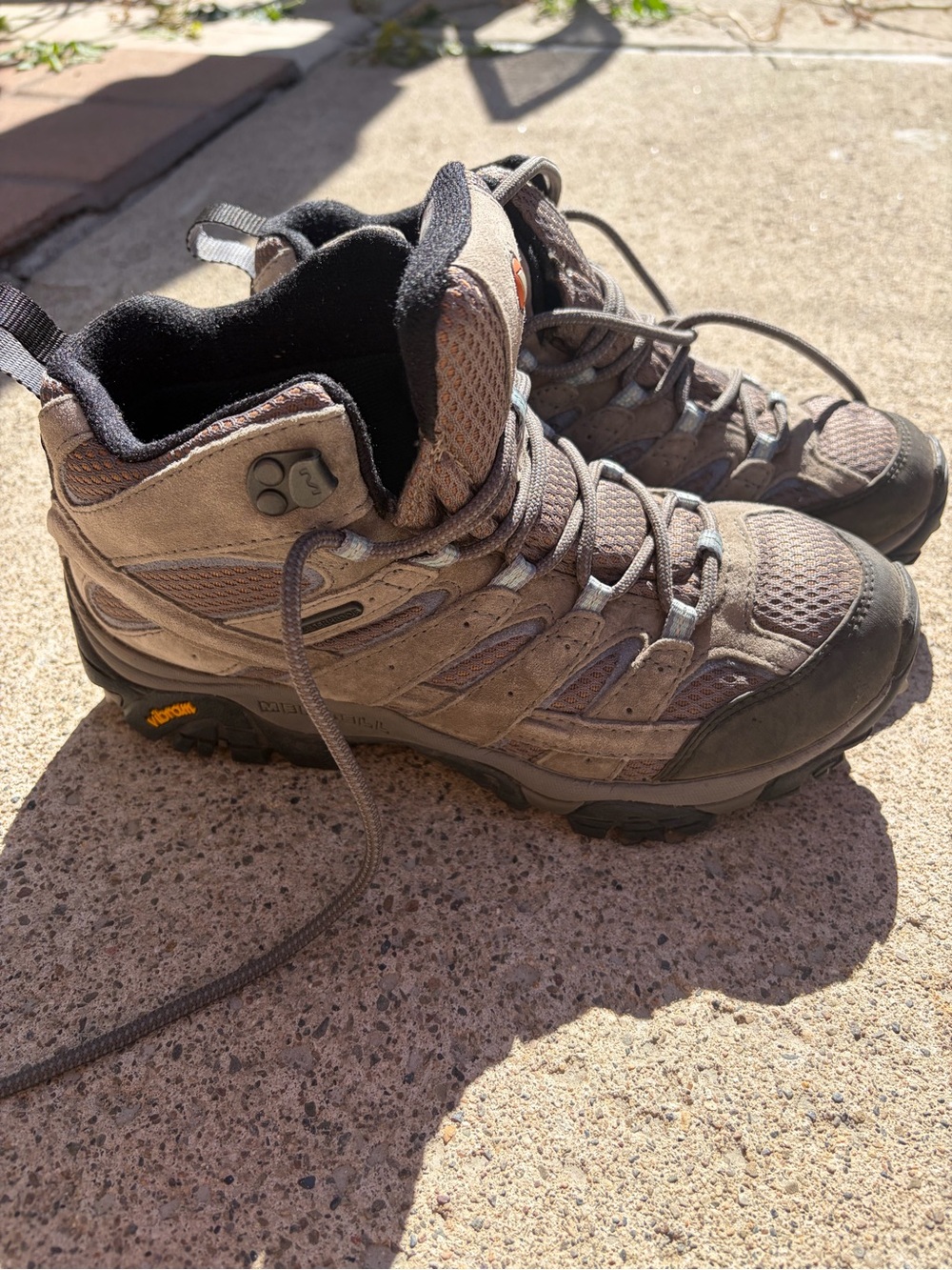 Merrell Tan and Gray Men's Waterproof Hiking Boots